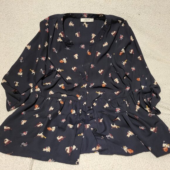Modcloth Jessy B Cat Blouse - Picture 2 of 4